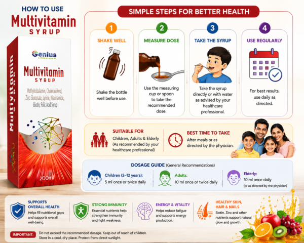 Genius Lifesciences Multivitamin Syrup – 200ml