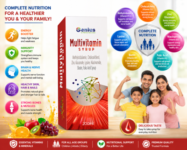 Genius Lifesciences Multivitamin Syrup – 200ml