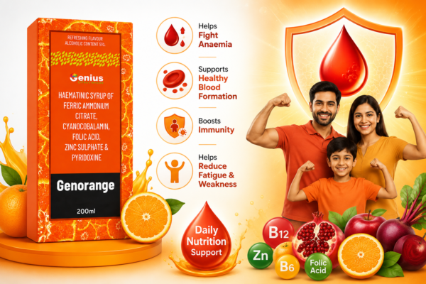 Genius Genorange Haematinic Syrup – 200ml | Orange Flavour
