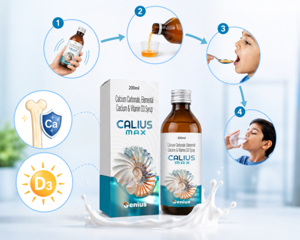 CALIUS MAX Calcium & Vitamin D3 Syrup – 200 ml